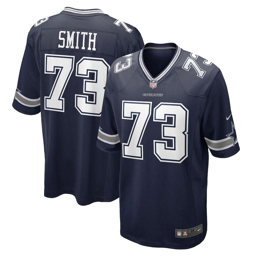 Men Dallas Cowboys 73 Tyler Smith Nike Navy 2022 NFL Draft First Round Pick Game Jersey
